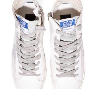 Golden Goose White & Silvertone Star Francy Sneaker